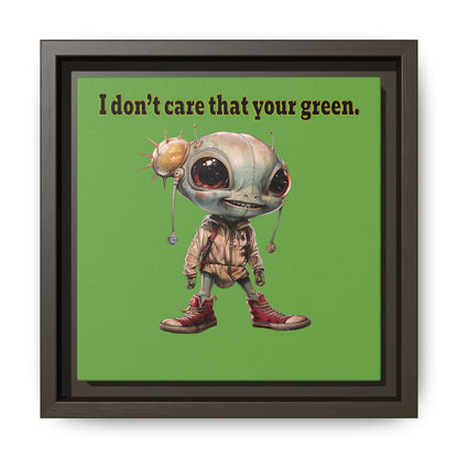 I don't care that your green - framed canvas art (green)