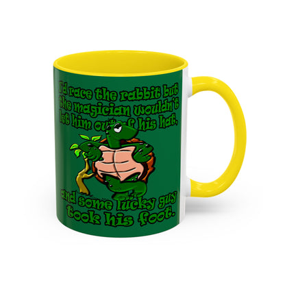 turtle race - Accent Mug (dark green)