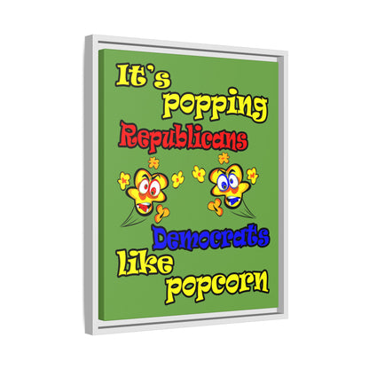 popping like popcorn - framed canvas art (green)