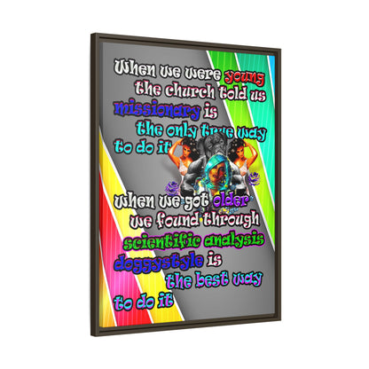 doggystyle - framed canvas art (rainbow split)