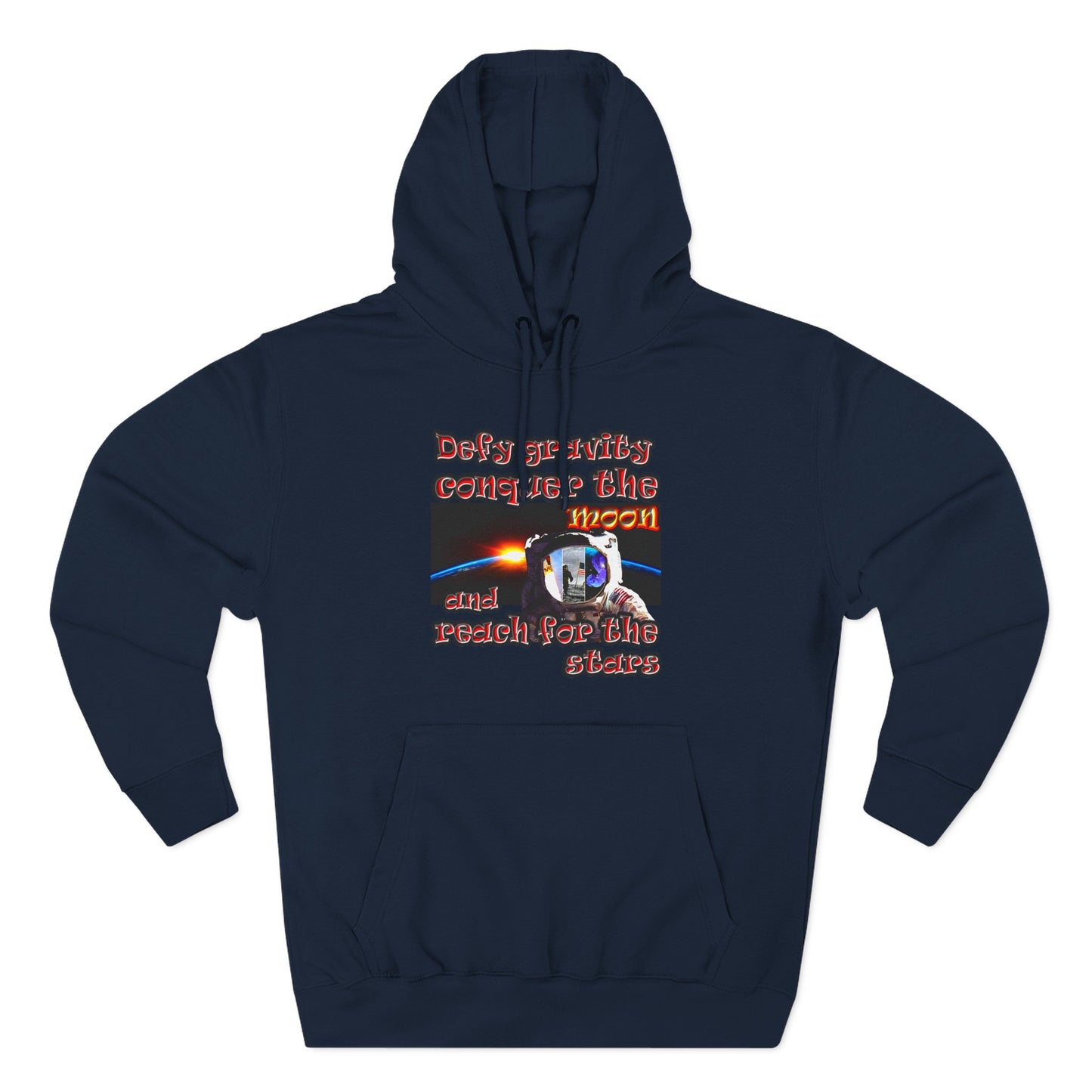 defy conquer reach - Three-Panel Fleece Hoodie