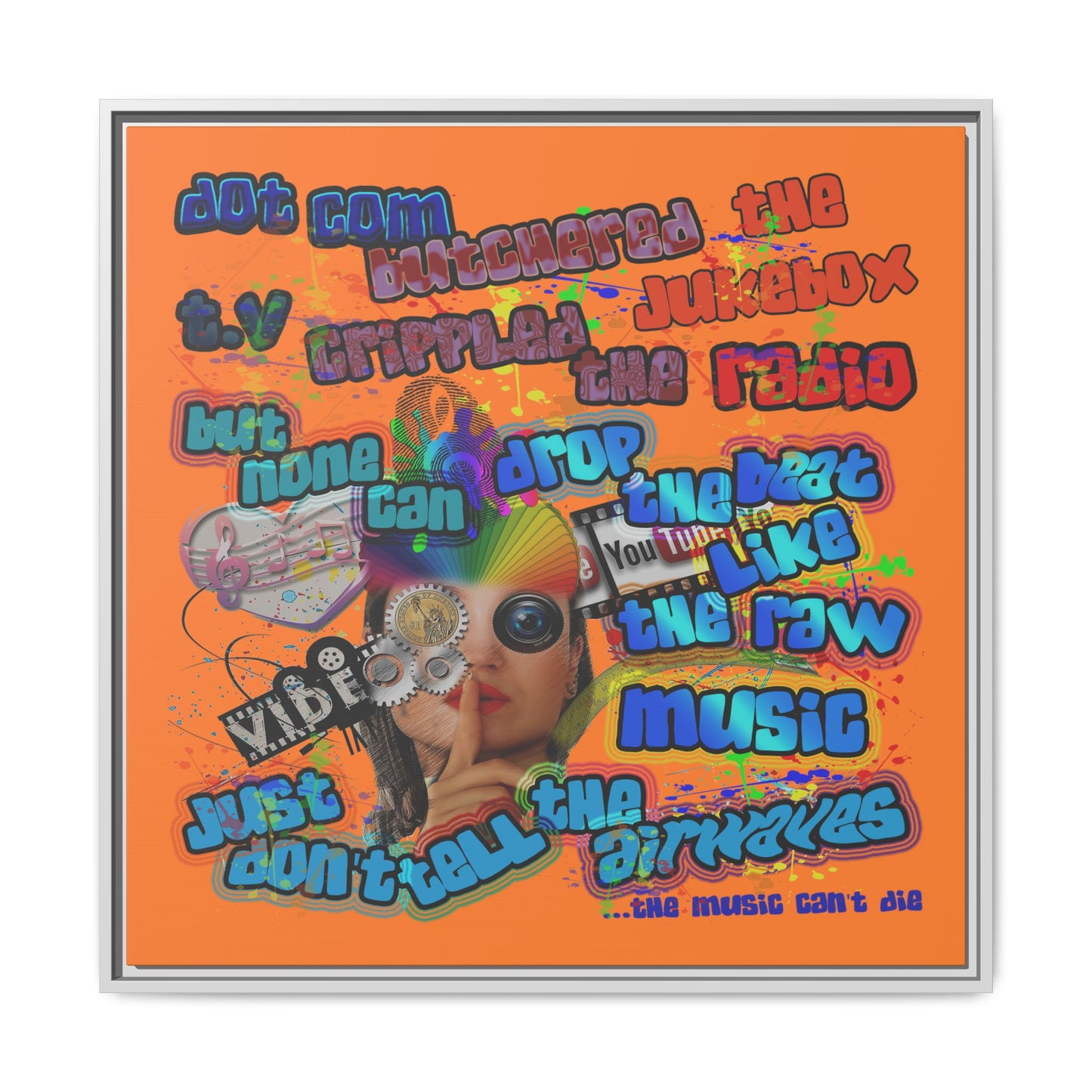drop the beat - framed canvas art (crusta)