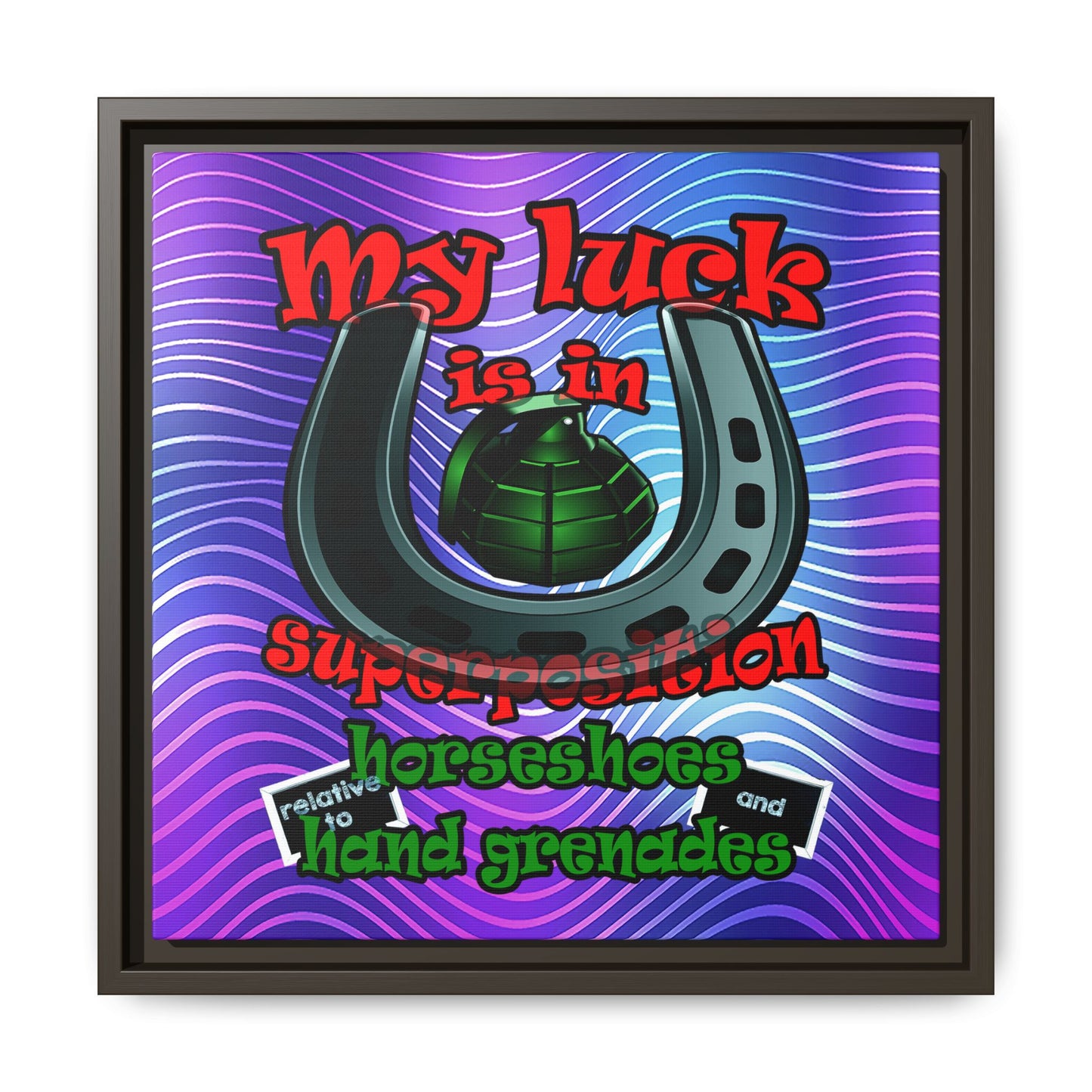 my luck - framed canvas art (purple wave)