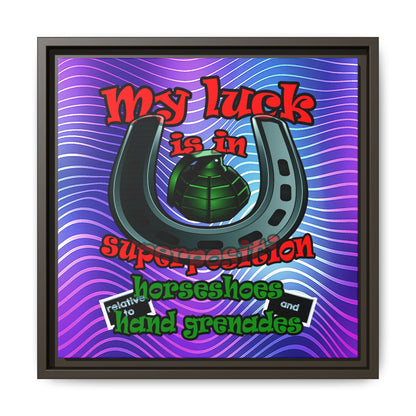 my luck - framed canvas art (purple wave)