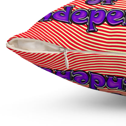 declaration of the independents - Spun Polyester Square Pillow - (yellow-orange wave)