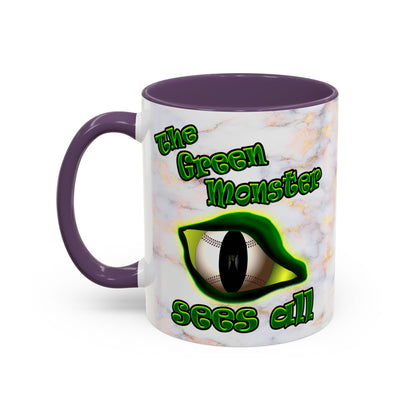 green monster - Accent Mug (white marble)