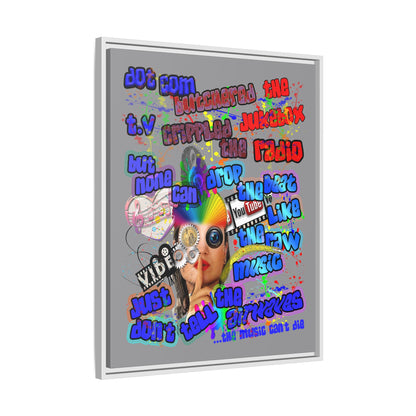 drop the beat - framed canvas art (grey)