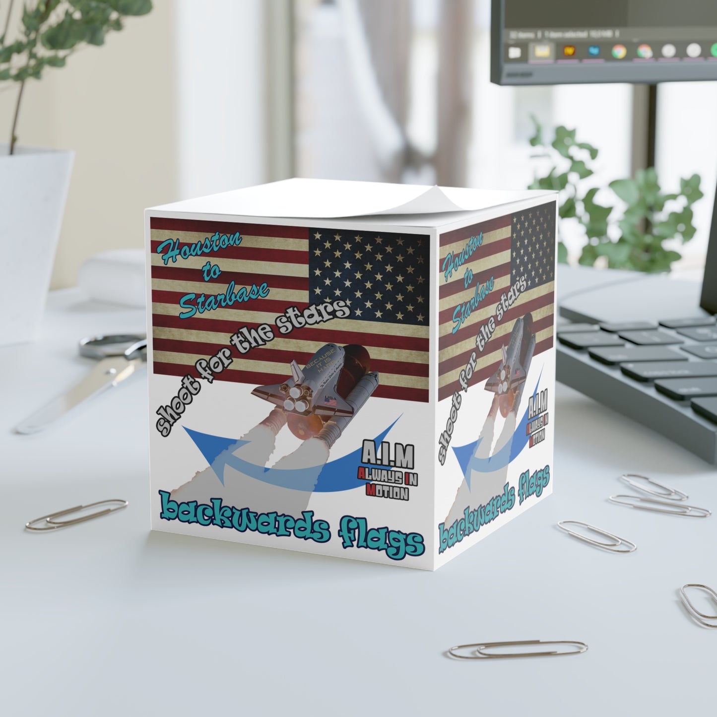 shoot for the stars - note cube (white)