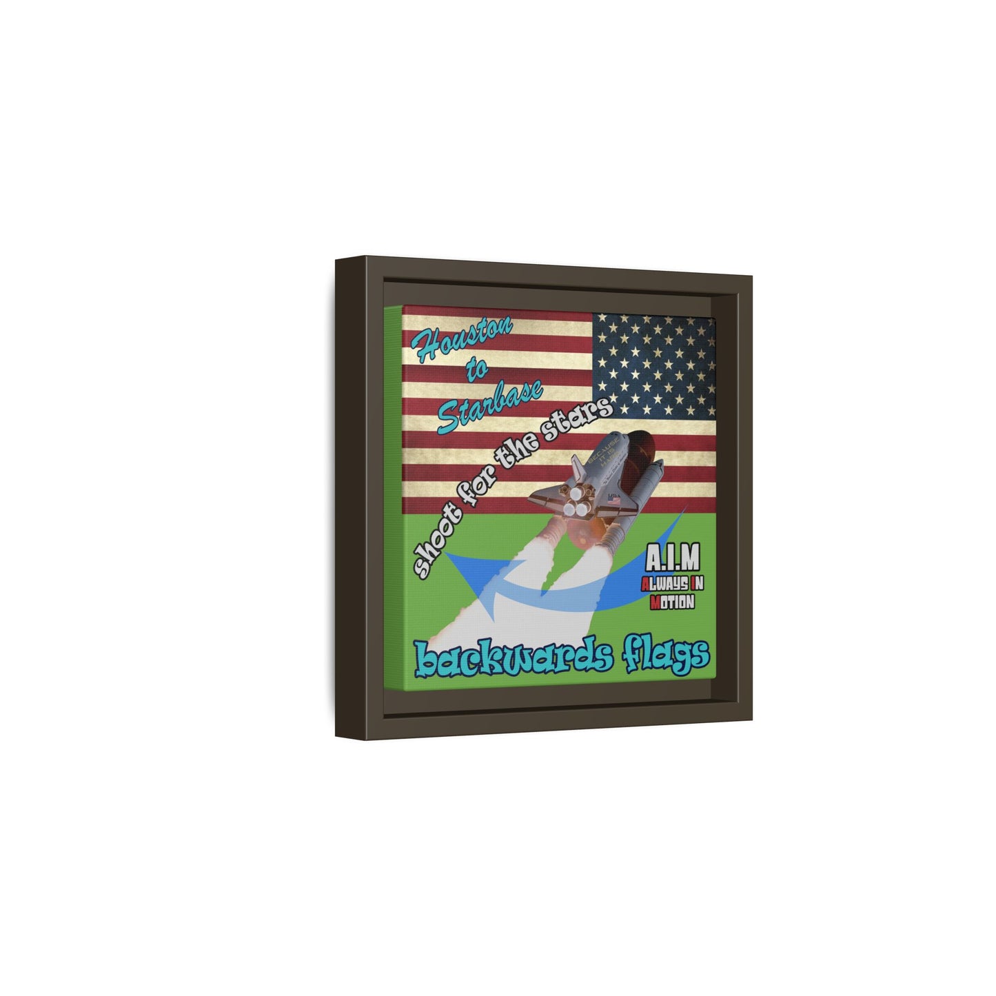 shoot for the stars - framed canvas art (green)