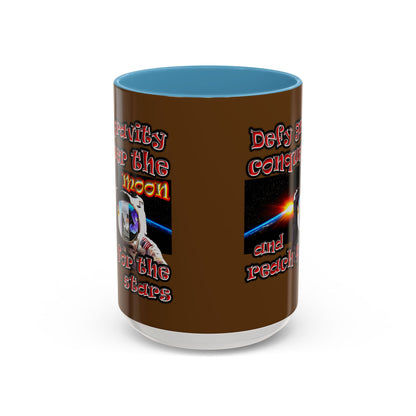 defy conquer reach - Accent Mug (brown)