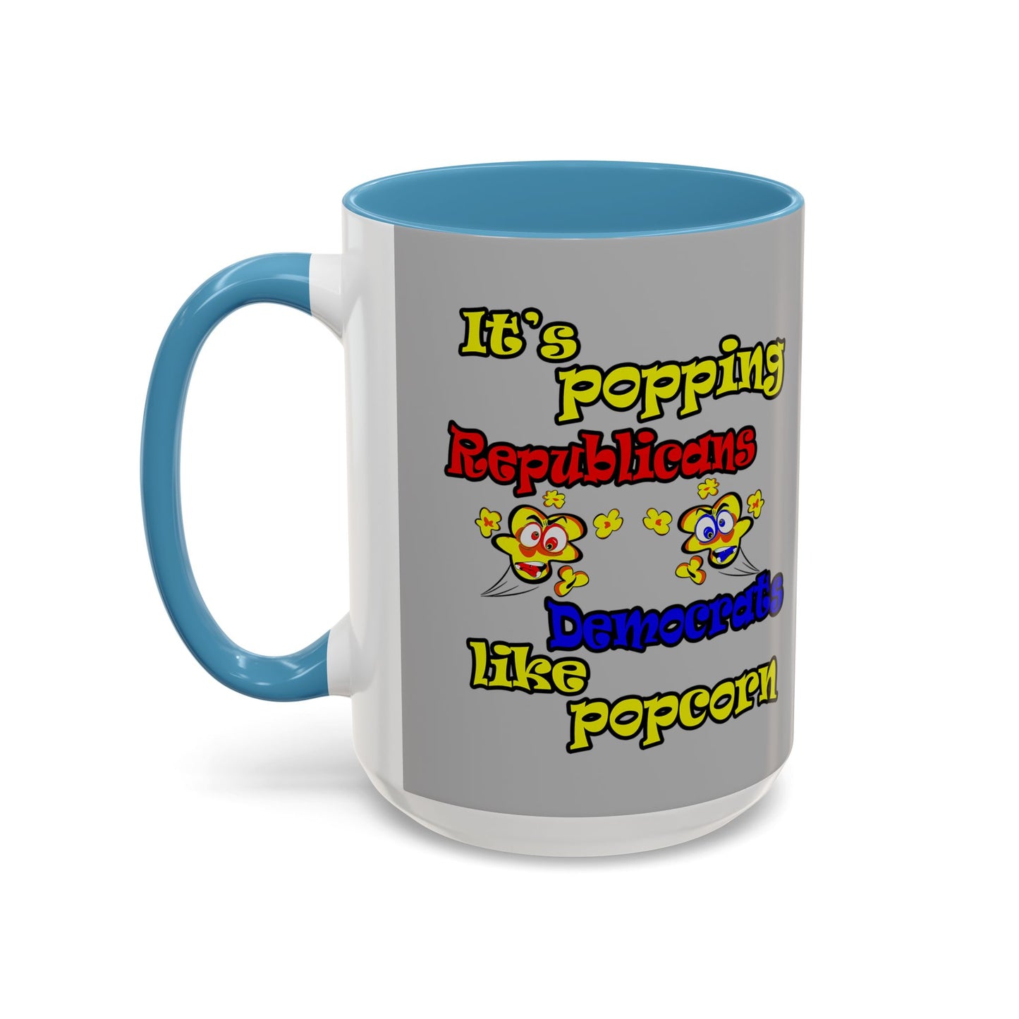 popping like popcorn - Accent Mug (light grey)