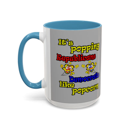popping like popcorn - Accent Mug (light grey)