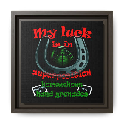 my luck - framed canvas art (black)