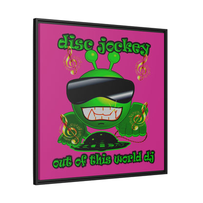 disc jockey - framed canvas art (pink)