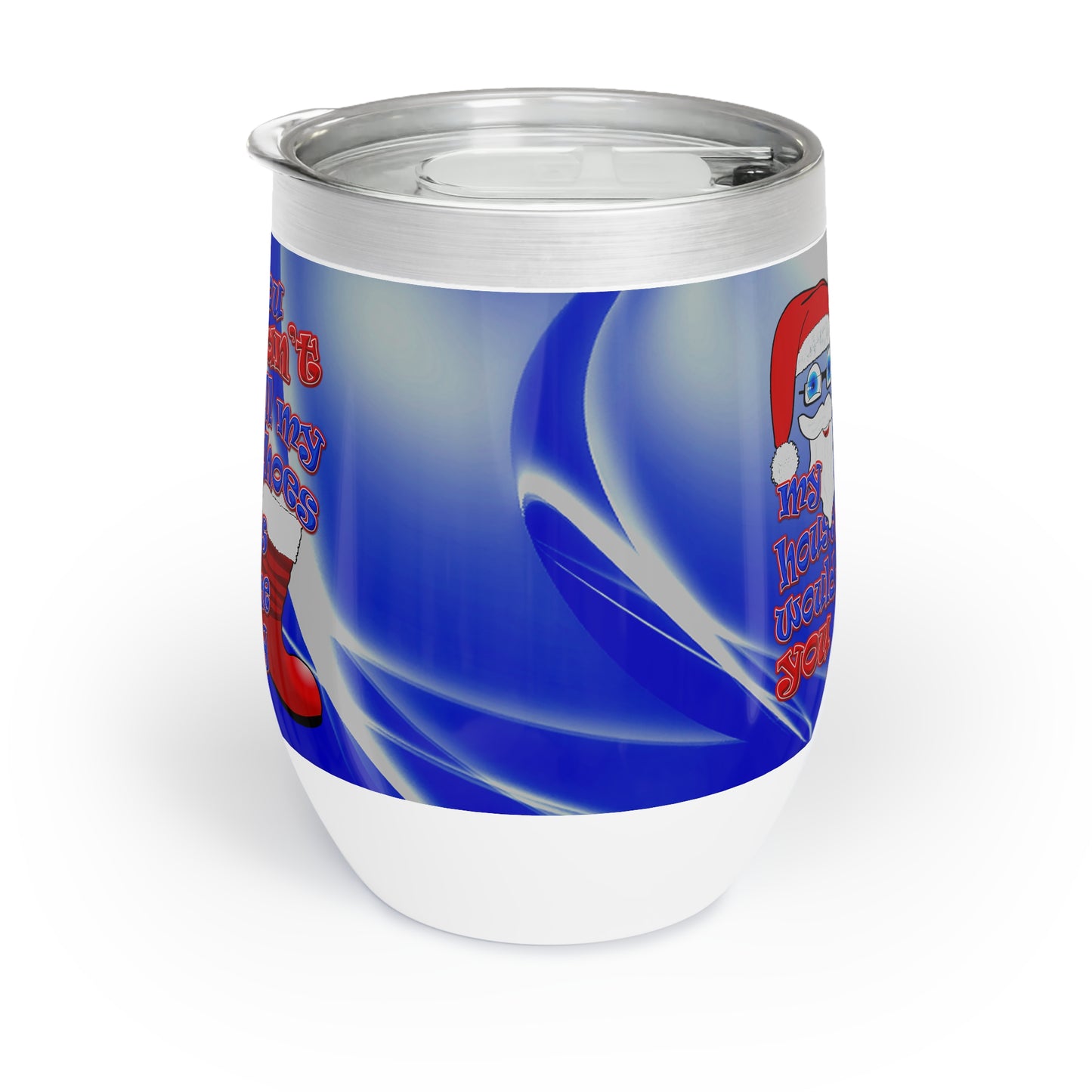 santa's shoes - Chill Wine Tumbler (blue-white wave)