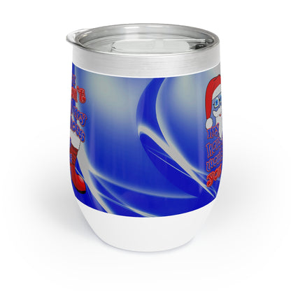 santa's shoes - Chill Wine Tumbler (blue-white wave)