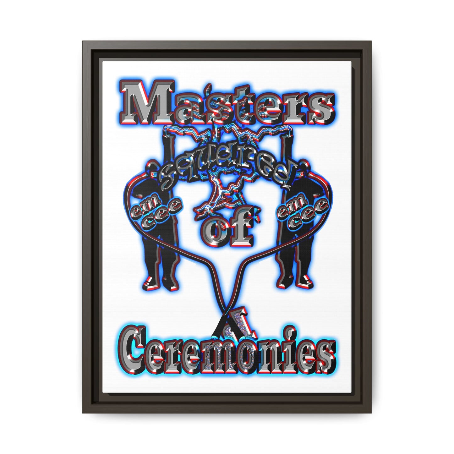 em cee squared - framed canvas art (white)