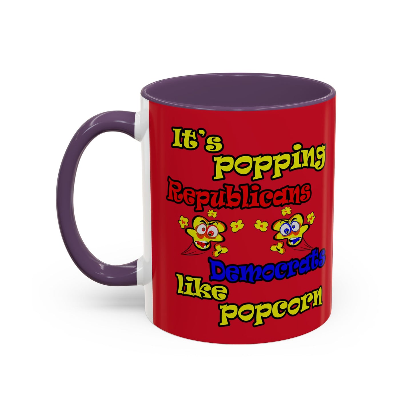 popping like popcorn - Accent Mug (dark red)