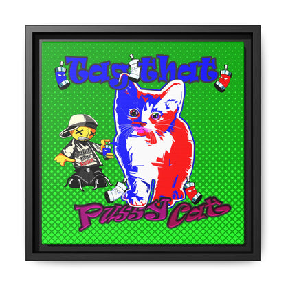 tag that - framed canvas art (logo green)