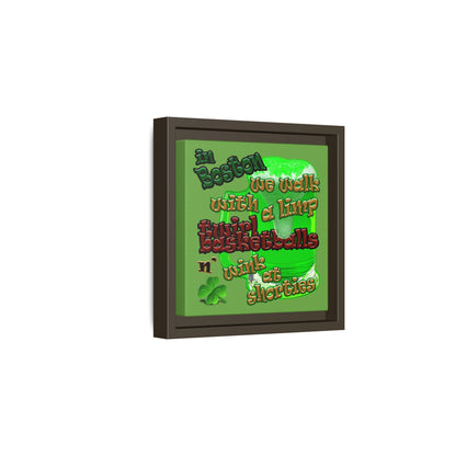 celtics logo - framed canvas art (green)