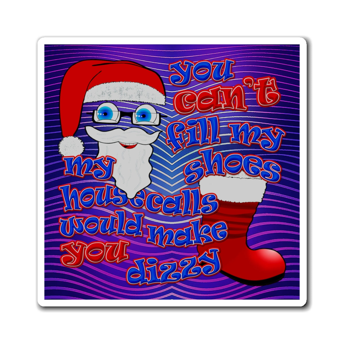 santa's shoes - Magnets - (purple wave)