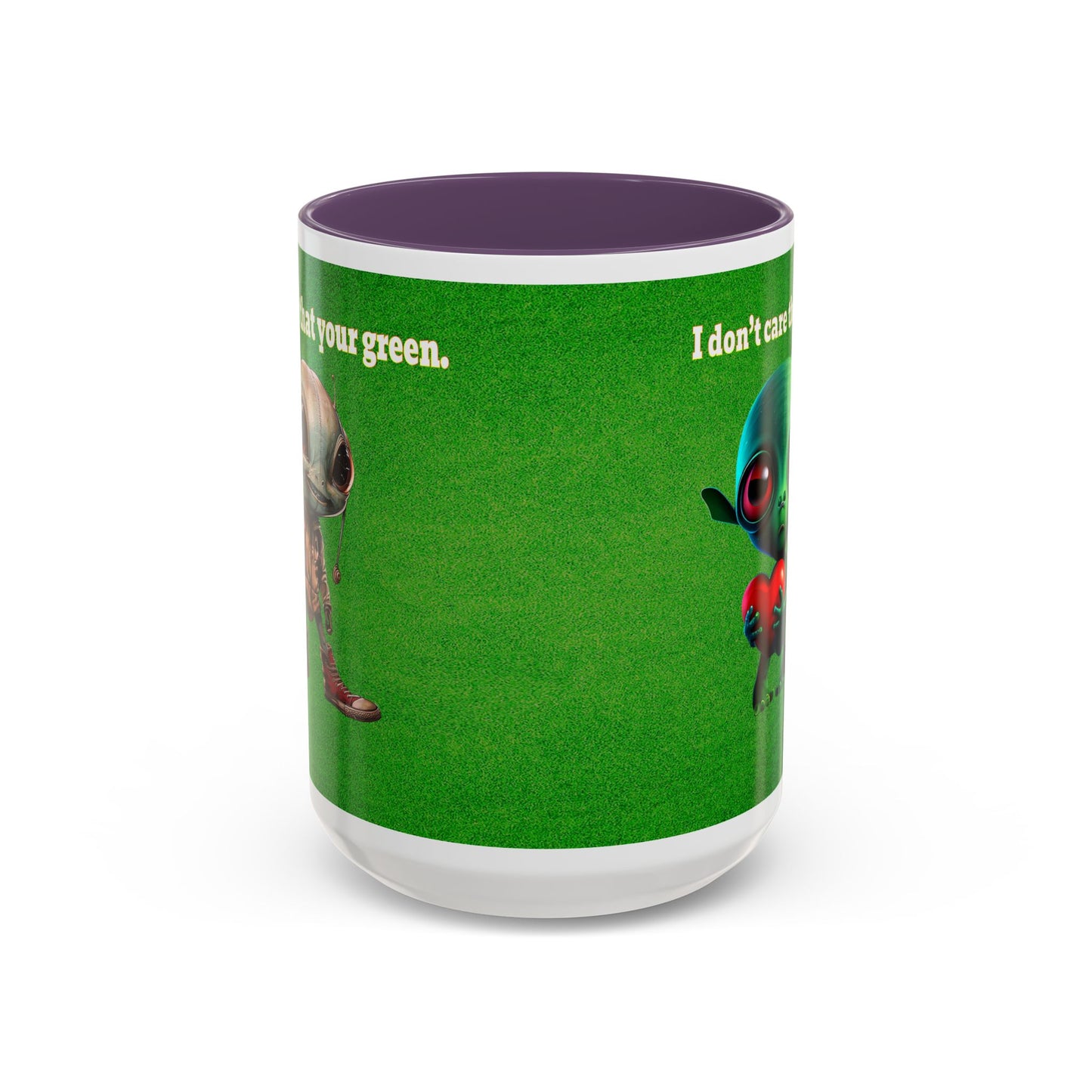 I don't care that your grey - Accent Mug (green turf)