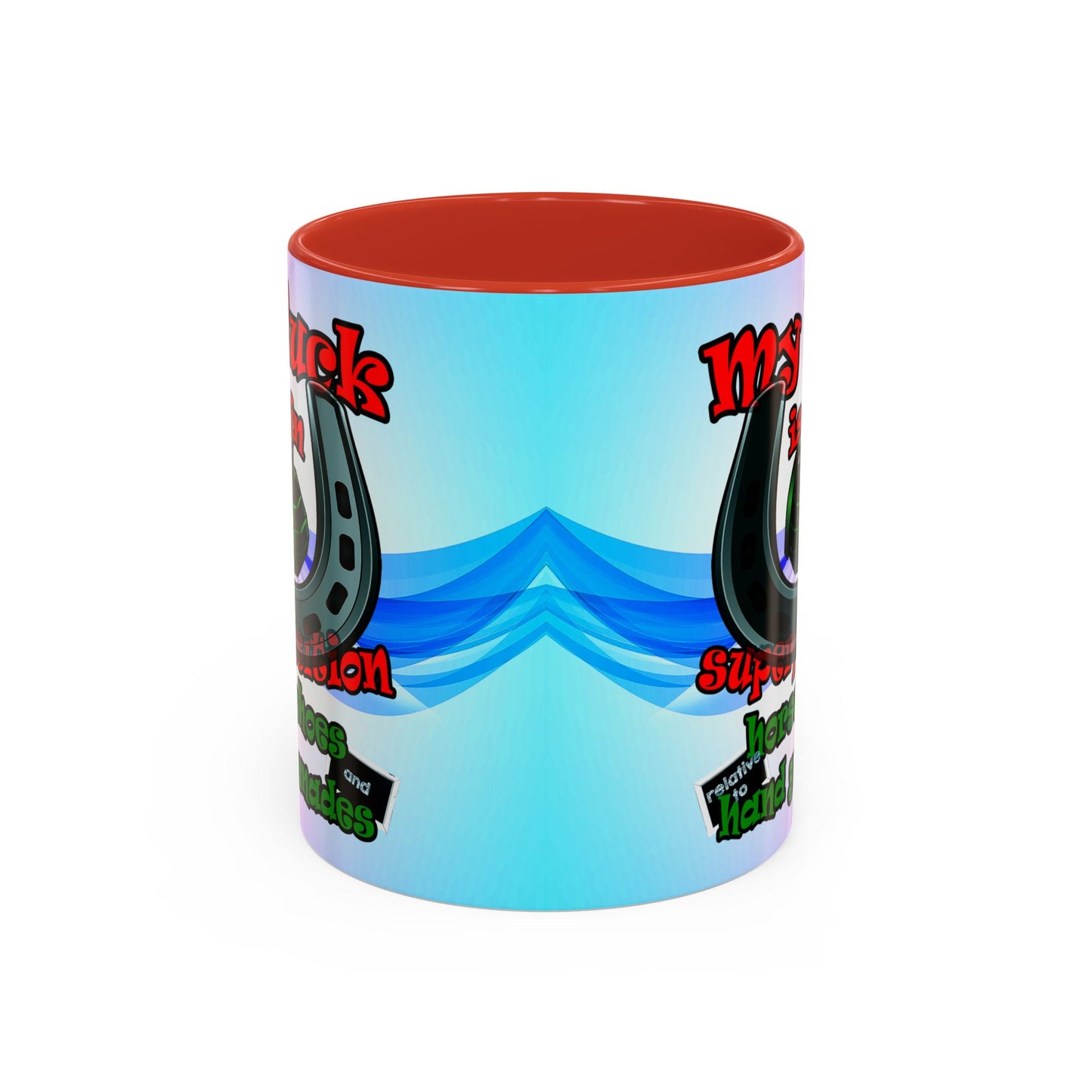 my luck - Accent Mug (light blue-pink wave)