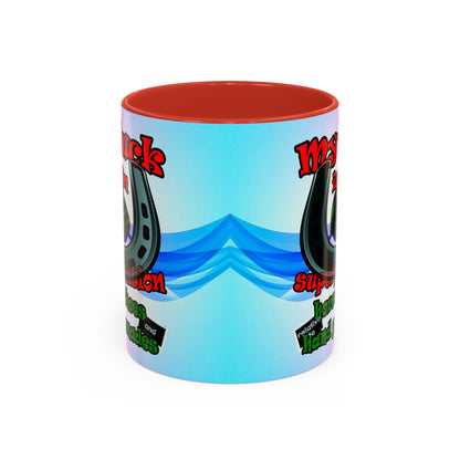 my luck - Accent Mug (light blue-pink wave)