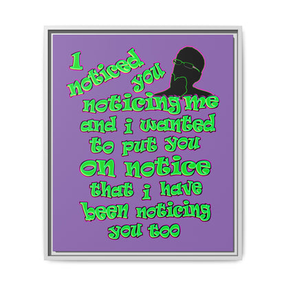 noticed you noticing - framed canvas art (light purple)