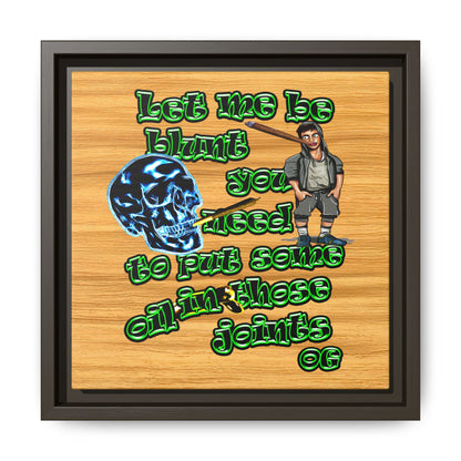 og - framed canvas art (butterscotch wood finish)