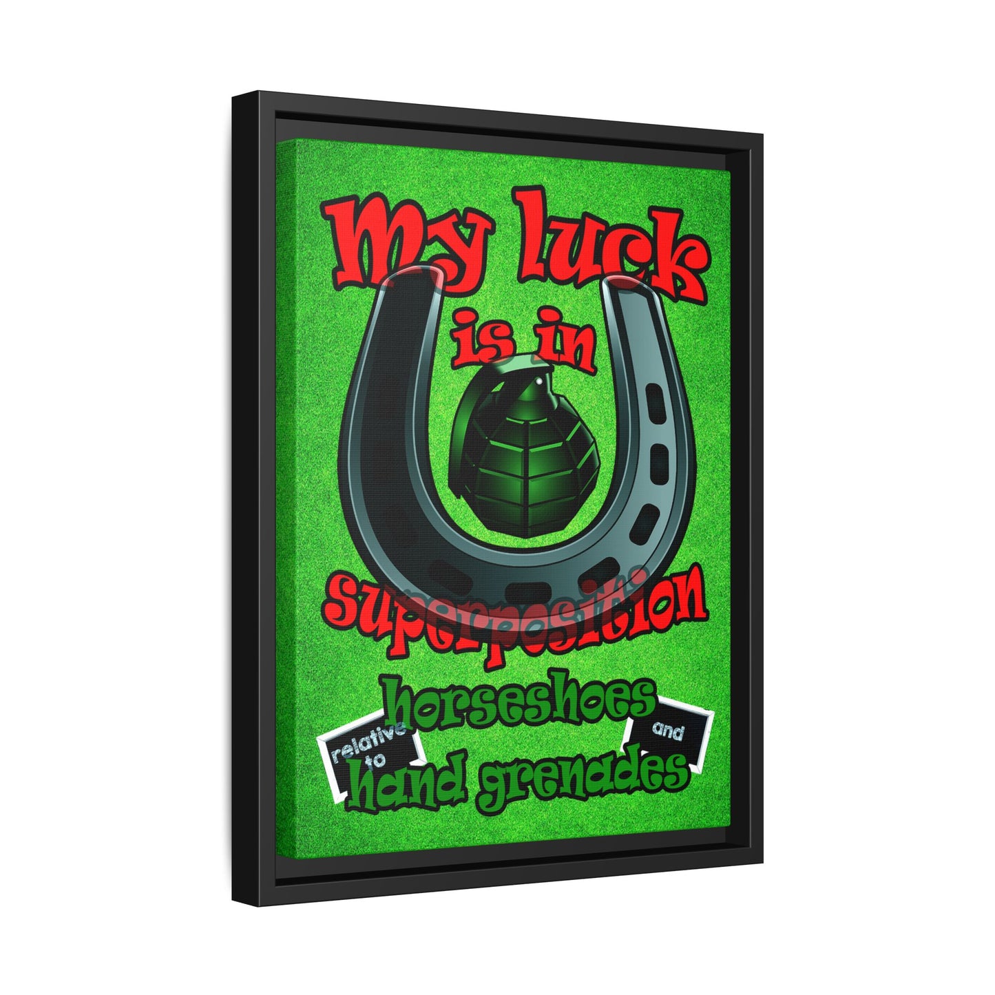 my luck - framed canvas art (green turf)