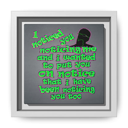 noticed you noticing - framed canvas art (grey-light grey)
