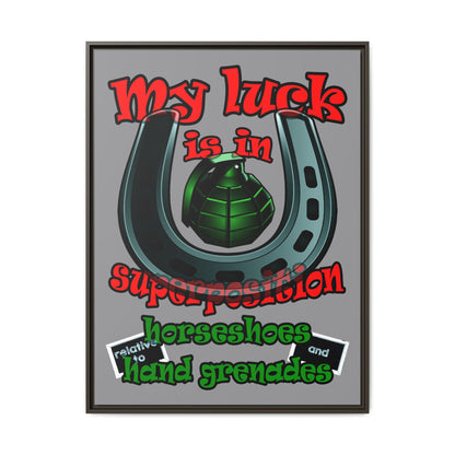 my luck - framed canvas art (grey)