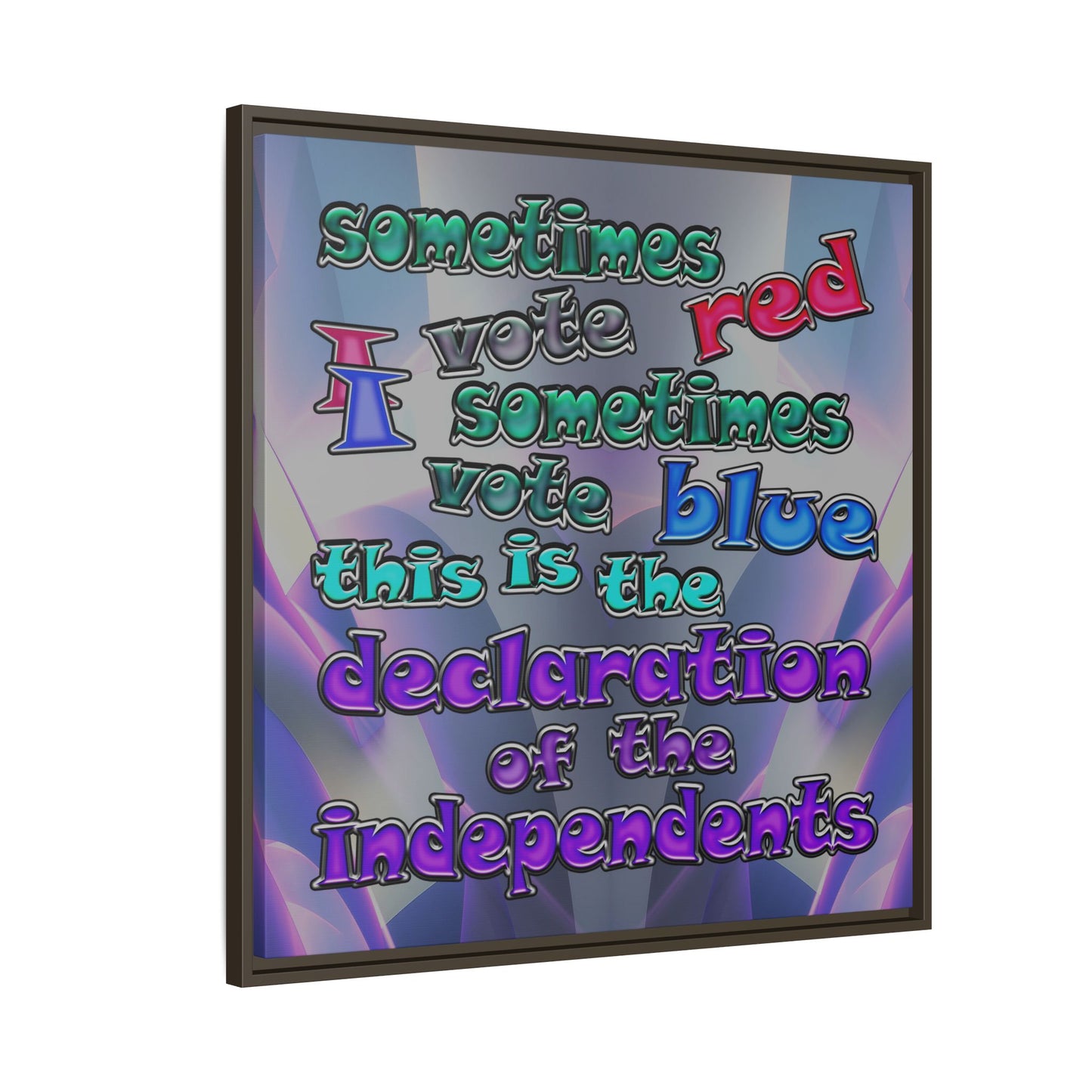 declaration of the independents - framed canvas art (grey-pink wave)