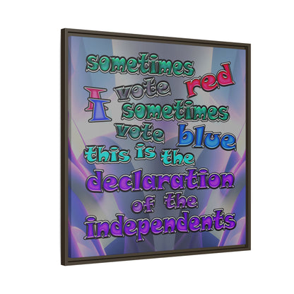 declaration of the independents - framed canvas art (grey-pink wave)