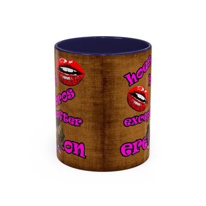 hoes b4 bros - Accent Mug (brown papyrus)