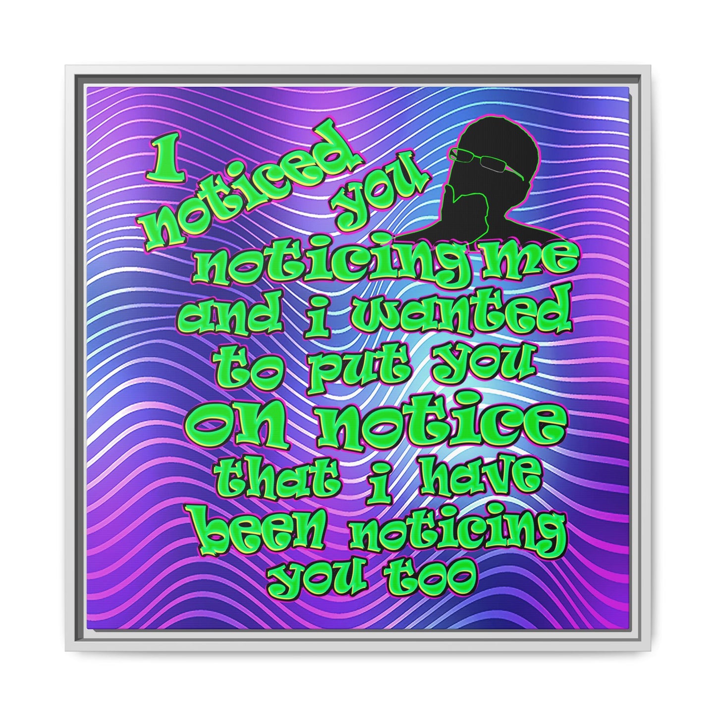 noticed you noticing - framed canvas art (purple wave)
