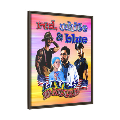 rw&b lives matter - framed canvas art (color blur)