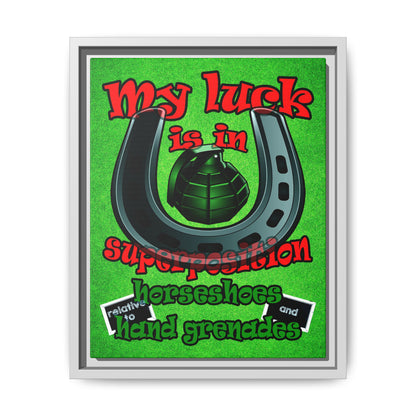 my luck - framed canvas art (green turf)