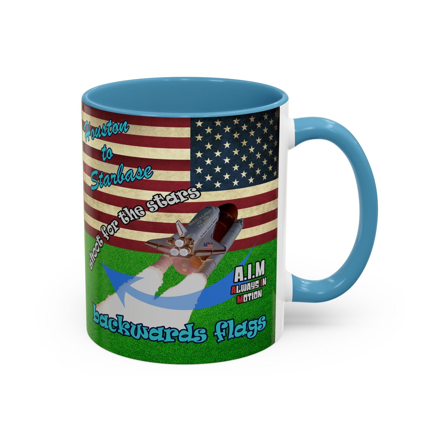 shoot for the stars - Accent Mug (green turf)