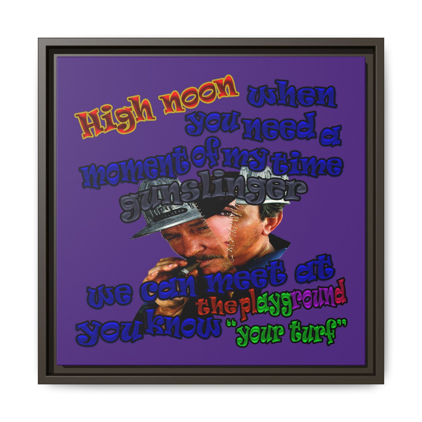 high noon - framed canvas art (purple)