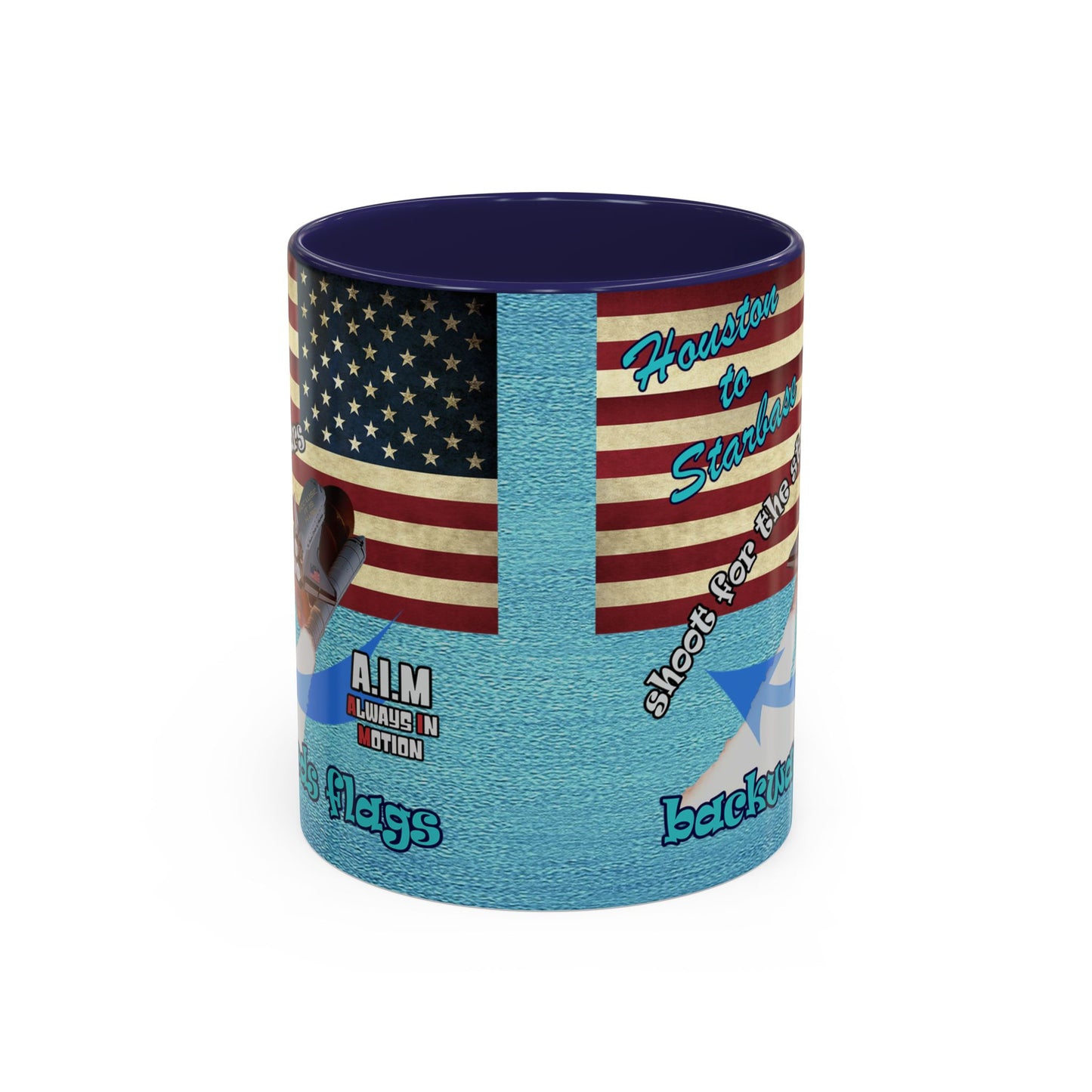 shoot for the stars - Accent Mug (faded blue)