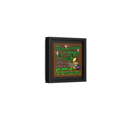 christmas spirits of boston - framed canvas art (brown)