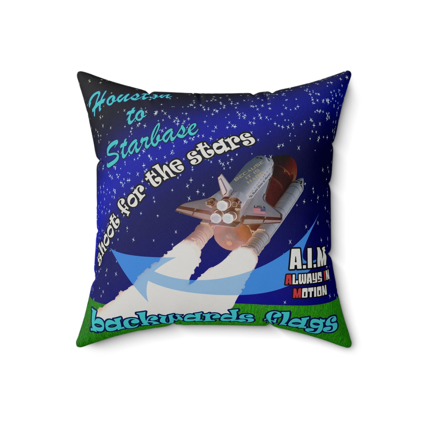 shoot for the stars - Faux Suede Square Pillow - ('snoops' background)