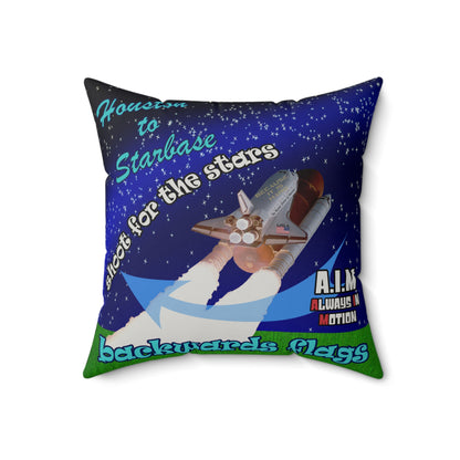 shoot for the stars - Faux Suede Square Pillow - ('snoops' background)