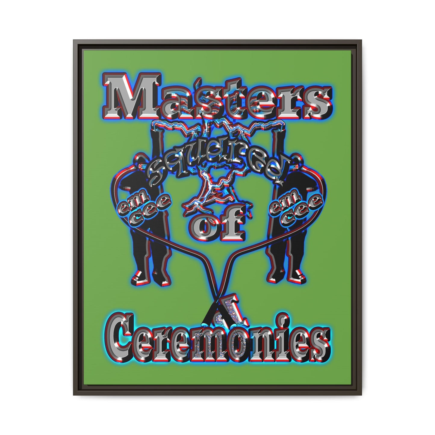 em cee squared - framed canvas art (green)