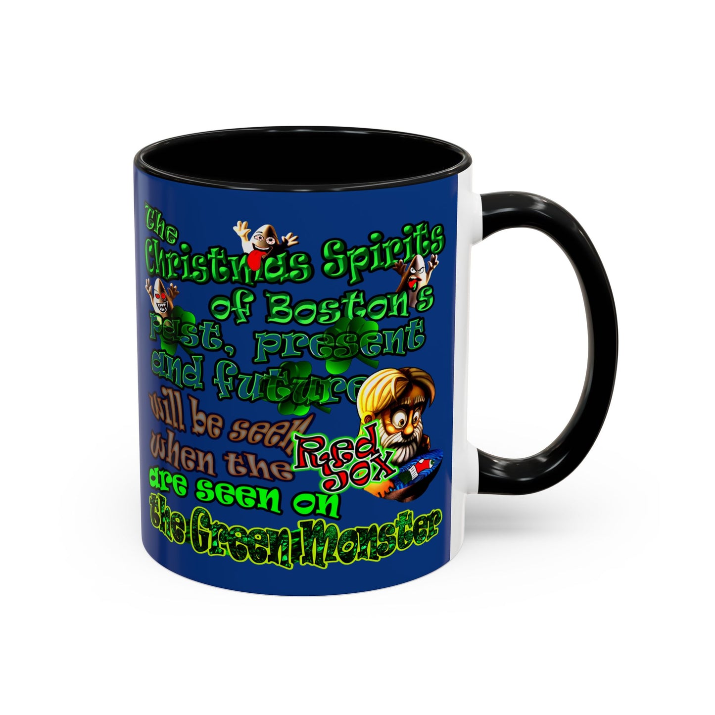 christmas spirits of boston - Accent Mug (dark blue)