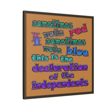 declaration of the independents - framed canvas art (light brown)