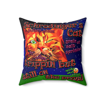 schrodinger's cat - Faux Suede Square Pillow - ('snoops' background)