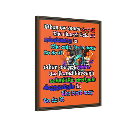 doggystyle - framed canvas art (orange)